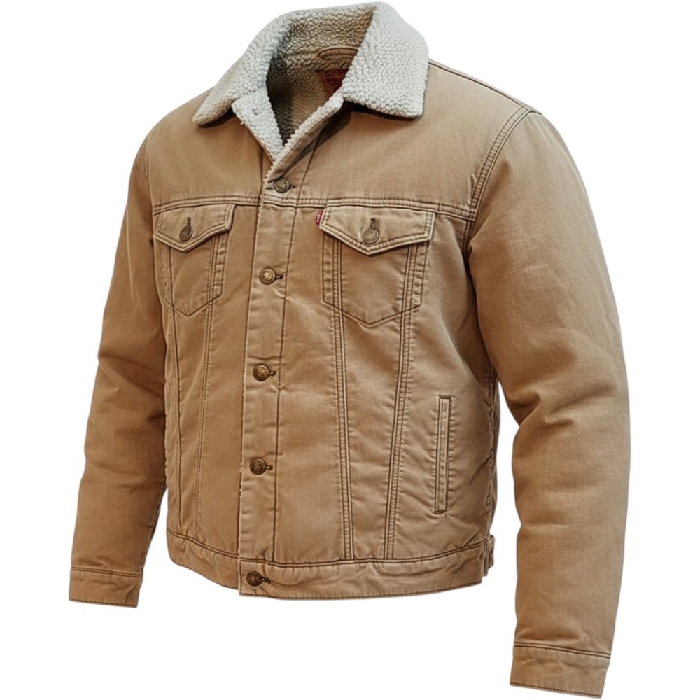 Vintage LEVIS 70520 Corduroy Sherpa Jacket Mens XXL Tan‎ Trucker Western Coat